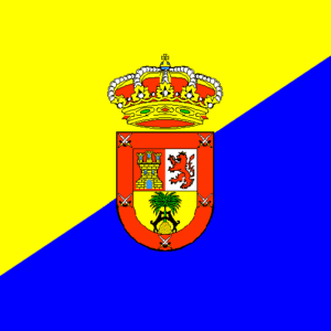 Flag Of Cabildo Gran Canaria Con Escudo