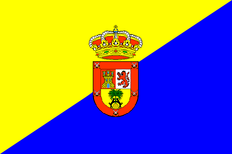 Flag Of Cabildo Gran Canaria Con Escudo